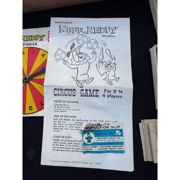 Rare Vintage 1962 Ruff And Reddy Circus Board Game by Hanna Barbera - Picture 8 of 12